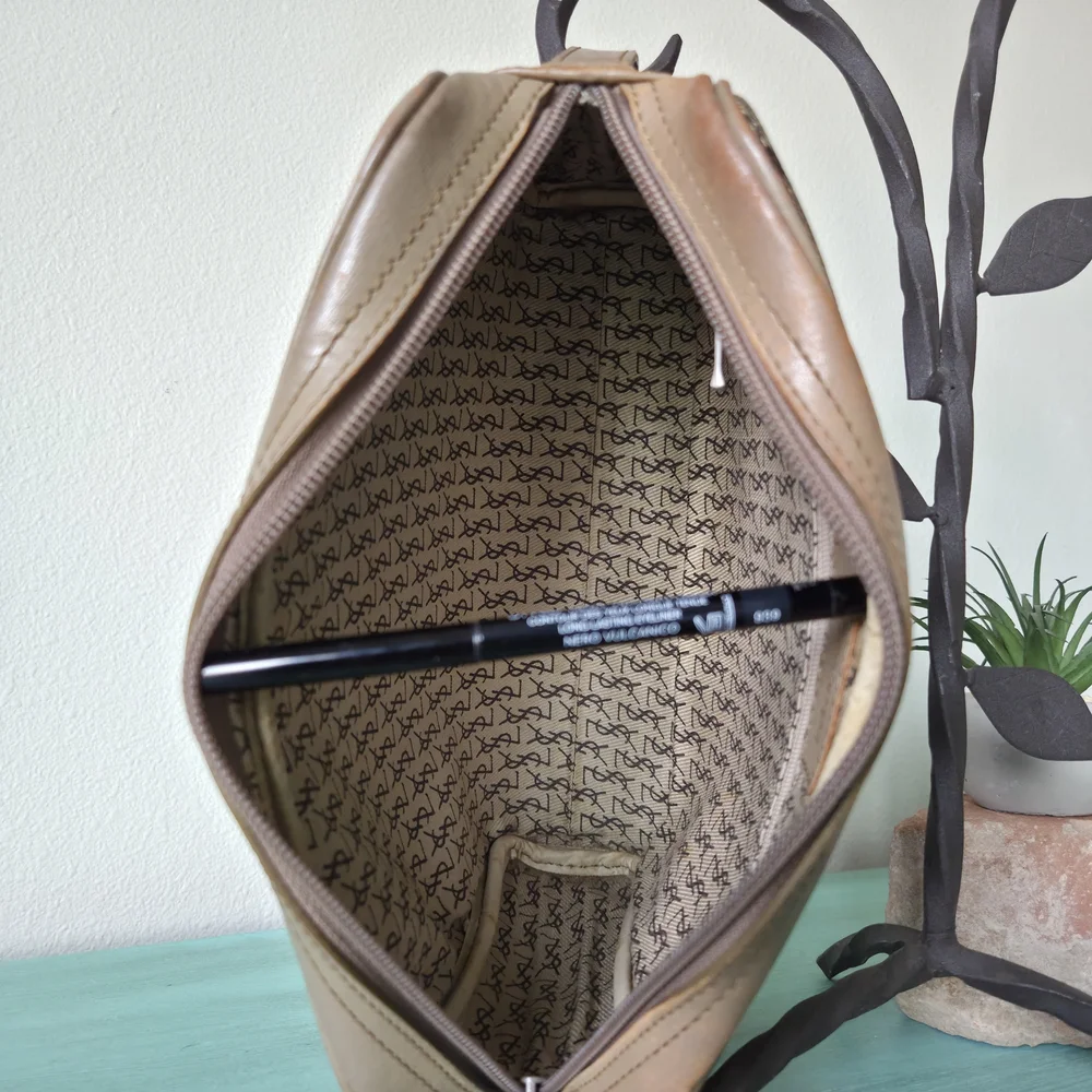 Yves Saint Laurent Brown and Tan Makeup Bag - Picture 5 of 8